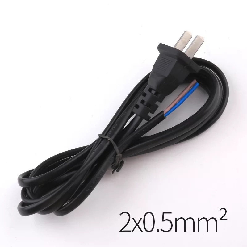 工厂直销纯铜线国标电源线两扁插头2X0.5平方二插电源线带插头