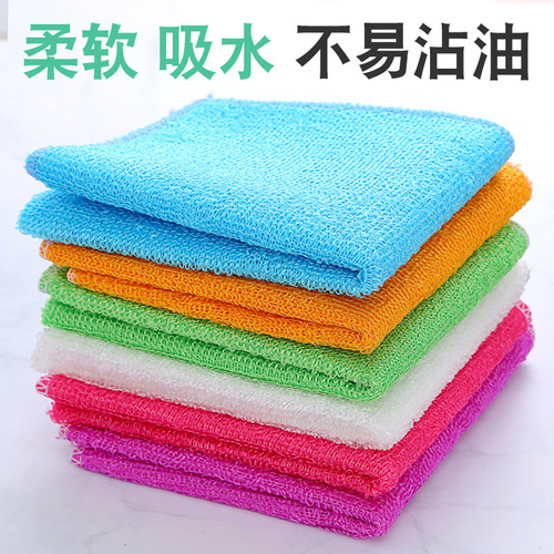 Dish Towel Lazy Wipe Dry Wet Two-in-One Kitchen Utility Absorbent Bamboo Fiber Towel Oil-Repellent Gadget Household Cleaning