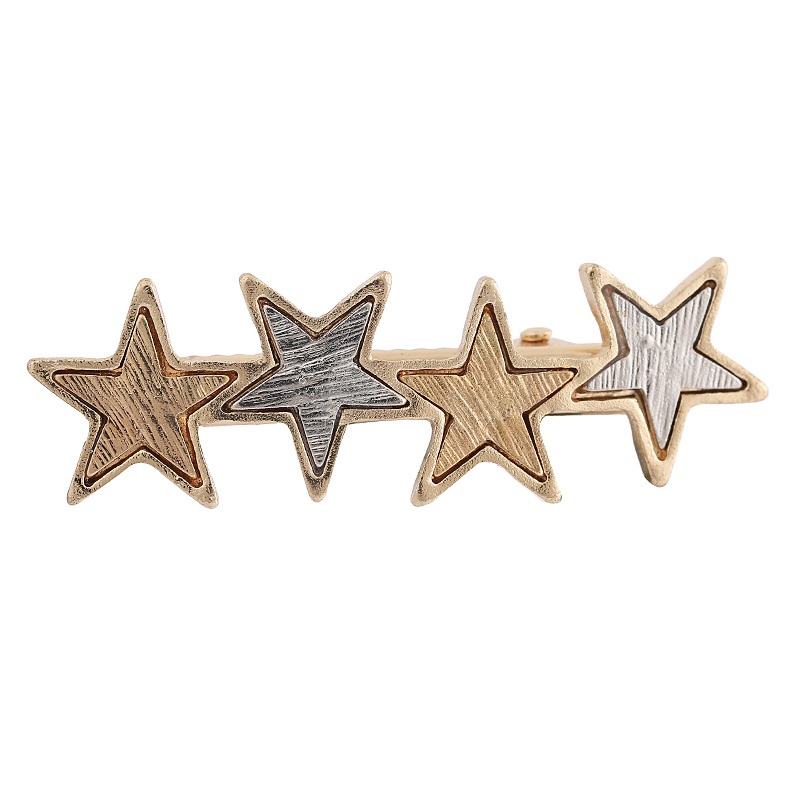 New Metal Five-pointed Star Duckbill Clip Bangs Clip Wholesale display picture 5