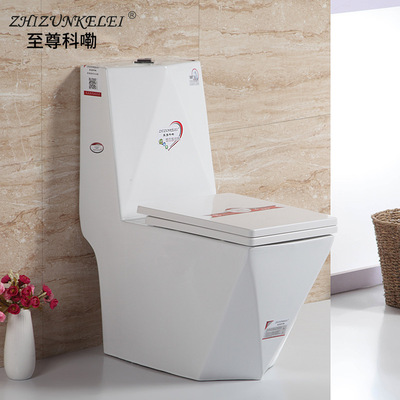 家用钻石马桶节水静音抽水坐便器虹吸防臭200/250坑距墙排坐便器