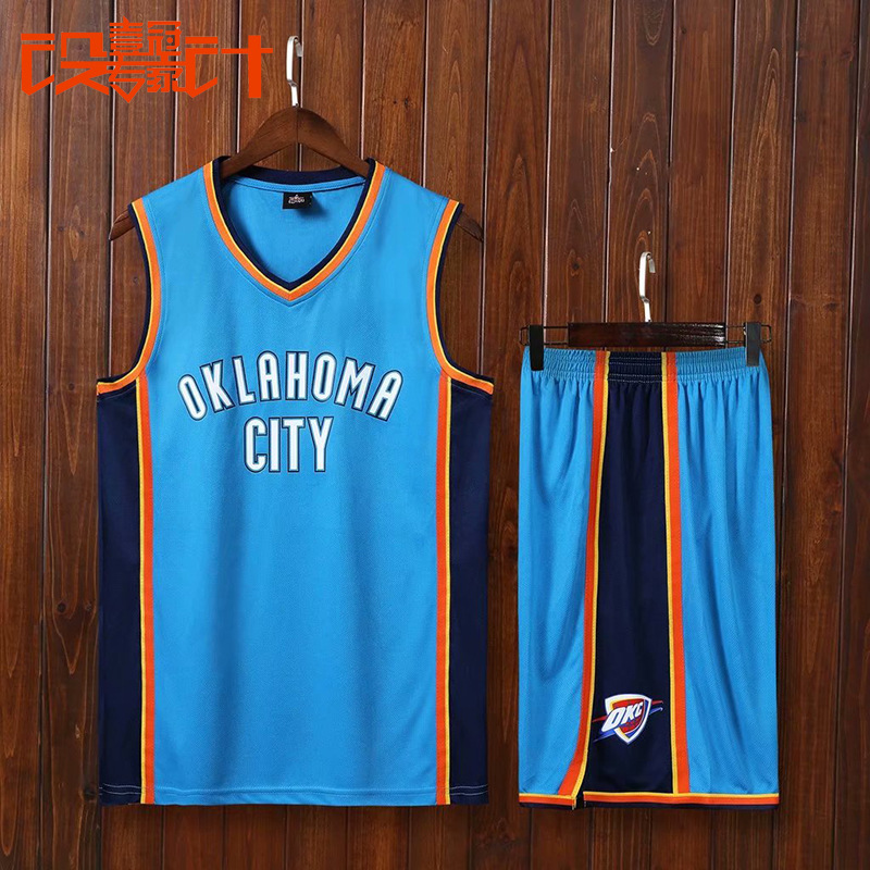 Thunder Team No.0 Wei Shao Jersey Men's Summer Basketball Uniform Competition Training Team Uniform Customized Printing Number