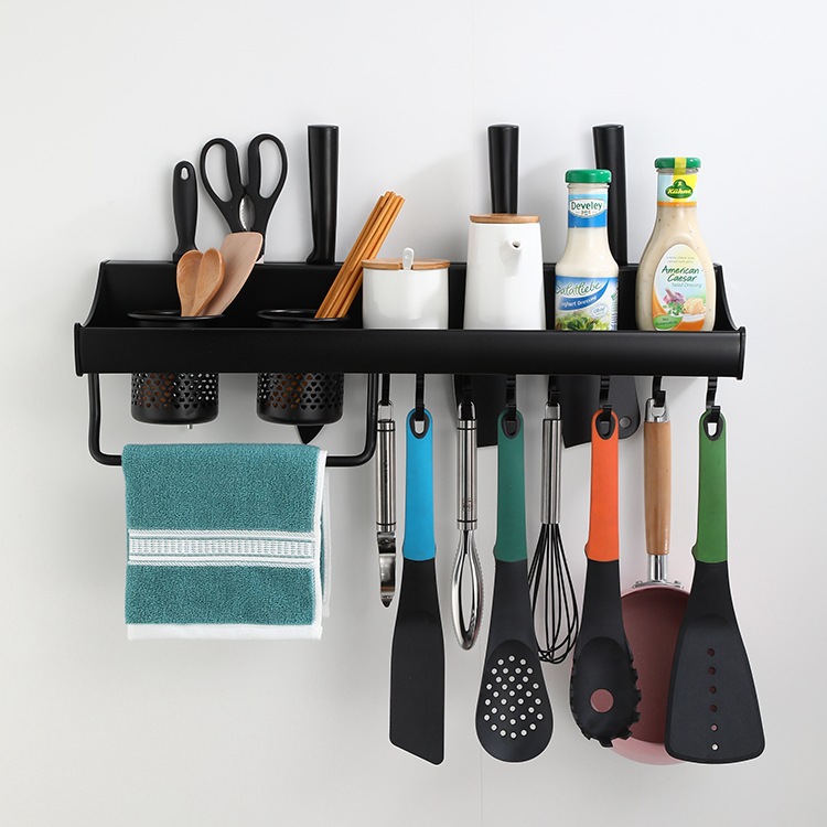 Ventas de la fábrica hogar utensilios de cocina espacio aluminio cocina de almacenamiento rack de almacenamiento de cocina colgante estante de almacenamiento de la cocina cuchillo titular