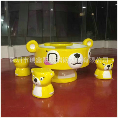 定制加工电镀玻璃钢制品 仿真仿生卡通玻璃钢座椅 园林装饰摆件