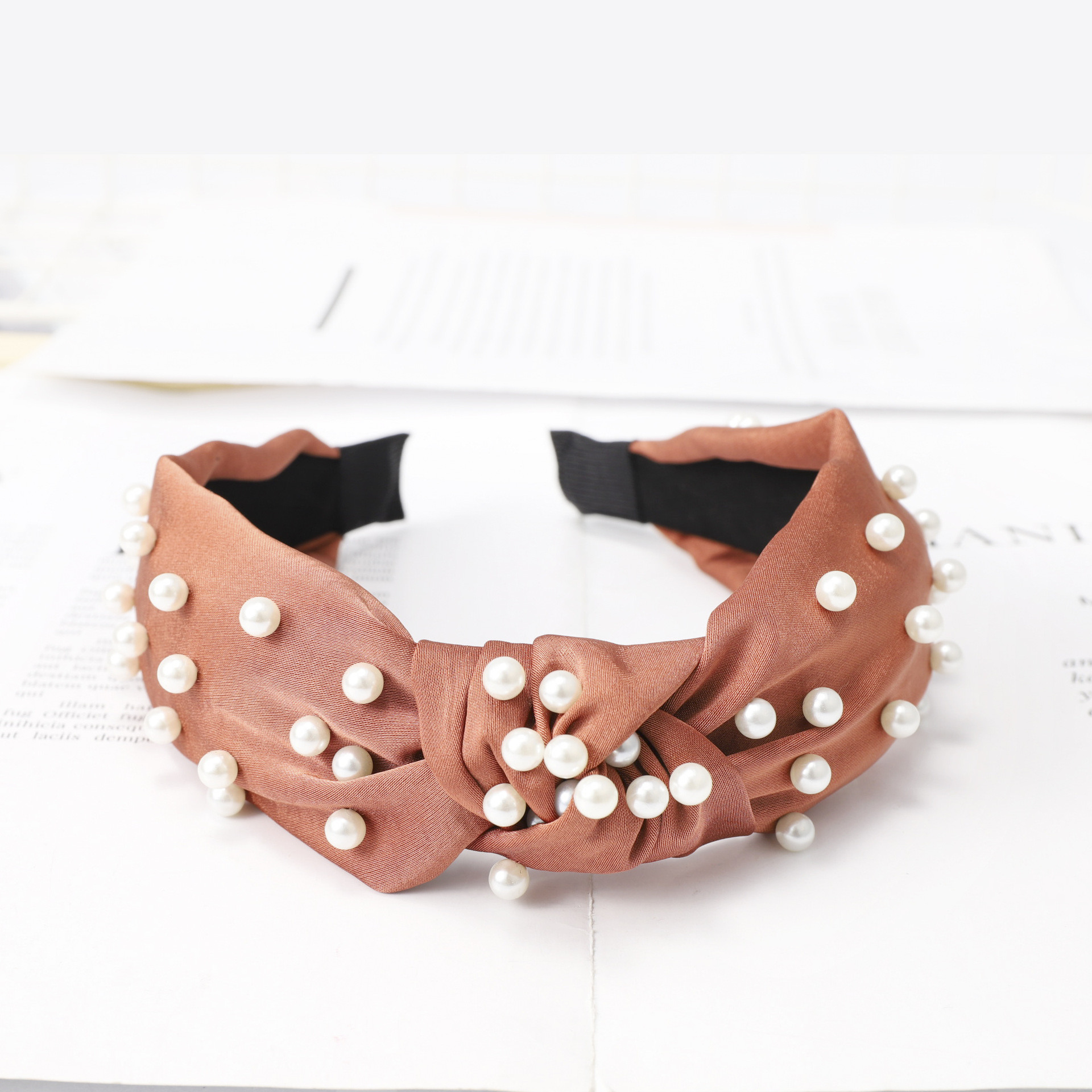 Pearl Headband Simple Knotted Headband Wholesale display picture 4