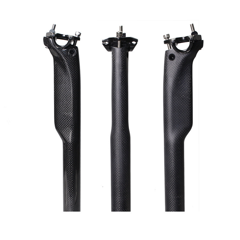 In-Stock Supply of 3K Carbon Fiber Mountain Road Bike Seatposts, Wind-Breaking Seatposts, Lightweight