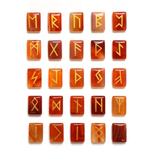 跨境外貿 水晶寶石瑪瑙盧恩符文刻字Runes盧恩符文刻字如尼石批發
