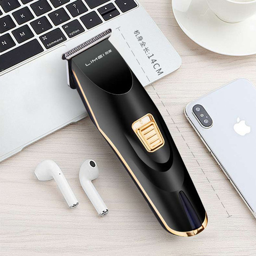Professional salon electric hair clipper with 0-blade head for clean-shaven shaping and grooming