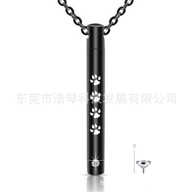 Внешняя торговля ювелирные изделия оптом европейские и американские из нержавеющей стали флакон духов кулон моды цилиндрические животное урна ожерелье