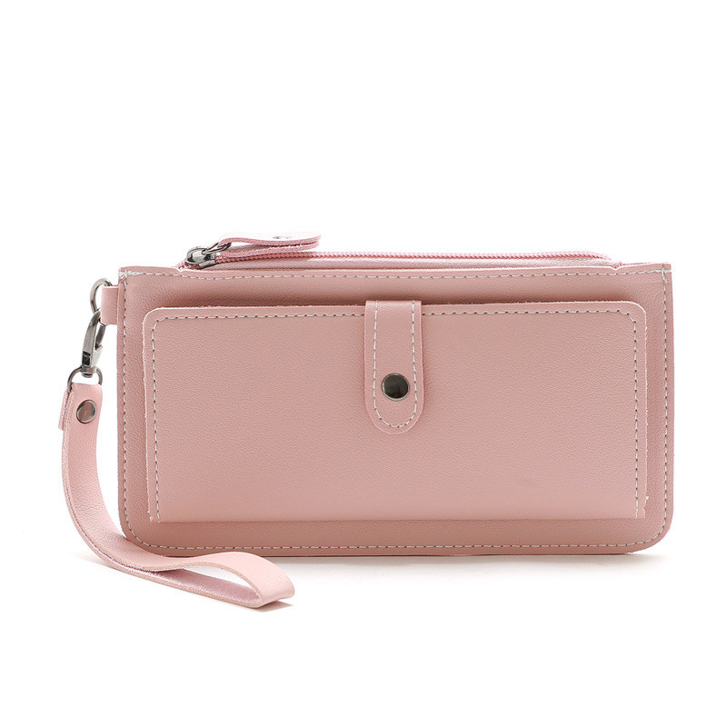 116g Weight Zipper Closure Type Business, Travel Occasion Pu Leather Material Solid Color Pattern Women'S Gender Square Shape Light Grey, Dark Grey, Rose Red, Pink, Red, Green, Blue, Gold, Black Color Fashion Multi-function Zipper Multi-card Buckle Wallet 26