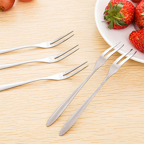 Simple modern creative kitchen tableware stainless steel fruit fork children's fruit picks Western food small fork cake fork