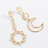 Fashionable asymmetrical earrings solar-powered, European style, wholesale, simple and elegant design