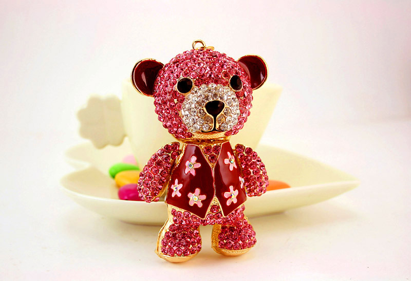 Moda Vendedora Caliente Creativo Lindo Diamante-tachonado Super Oso Llavero Oso Animal Llavero display picture 5