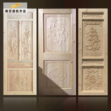 南京木雕厂家直销中式实木仿古木门 全原木实心镂空雕花门 包安装