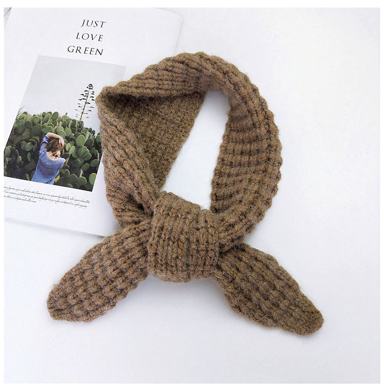 New Corn Grain Solid Color Scarf Knitted Wool Scarf Student Warm Scarf display picture 15