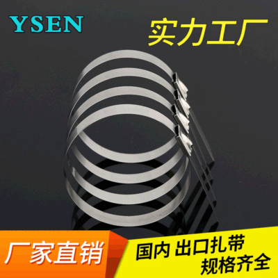 白钢滚珠自锁式不锈钢扎带 12*1200mm喷塑不锈钢捆绑带船用扎带