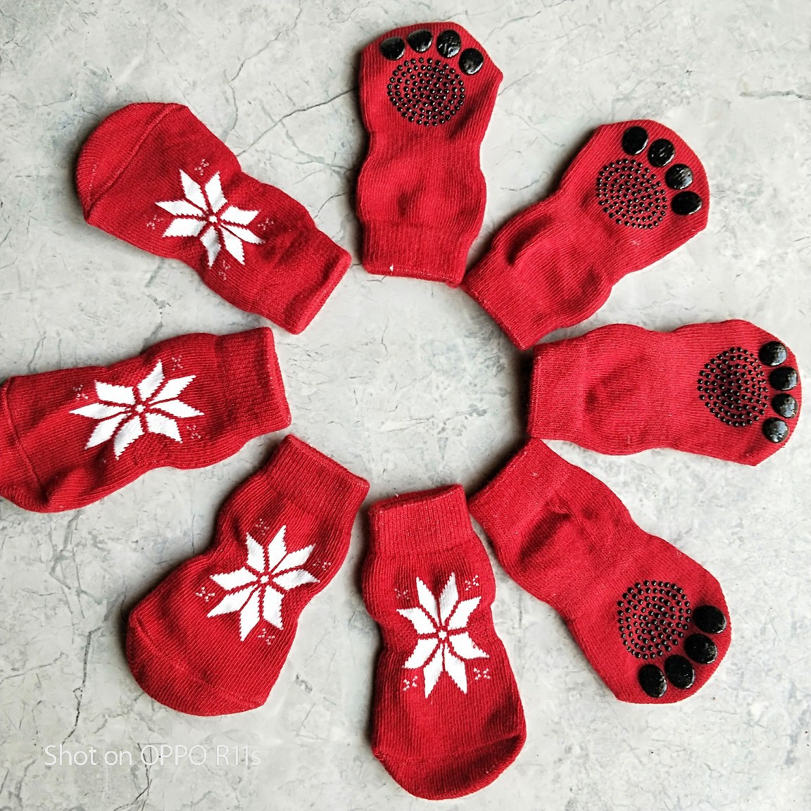 新品狗狗女士袜宠物狗袜红白黑色防滑狗袜4支装买一组送一组共8只