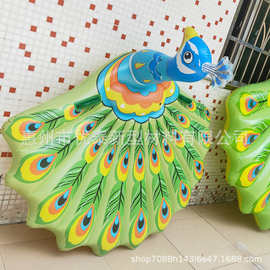 新款孔雀充气滑雪圈巨型充气玩具动物坐骑滑雪板加厚耐磨滑雪工具