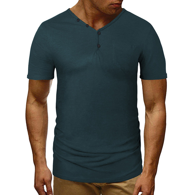 European and American summer slim V-neck men’s versatile short sleeve t-shirt men