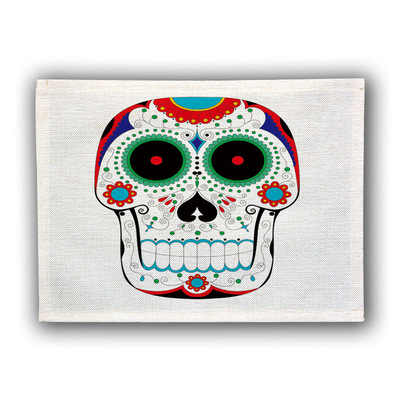 Europe and America Cartoon Skull series Cotton and hemp Meal Table mat Doily Insulation pad Western pad Anti scald Mat