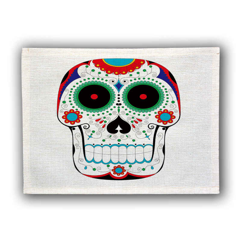 Europe and America Cartoon Skull series Cotton and hemp Meal Table mat Doily Insulation pad Western pad Anti scald Mat