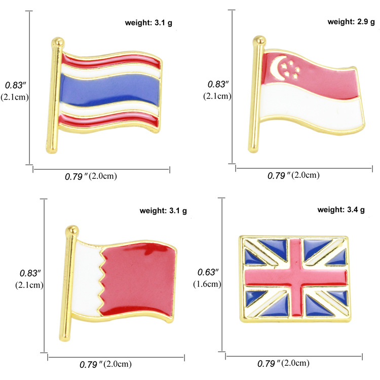 6g Weight Brooches Classification Daily, Street Occasion Alloy Material National Flag Pattern Unisex Gender Asymmetrical, Enamel Design Casual, Simple Style Style Casual Simple Style Pin National Flag Alloy Asymmetrical Enamel Unisex Brooches 1