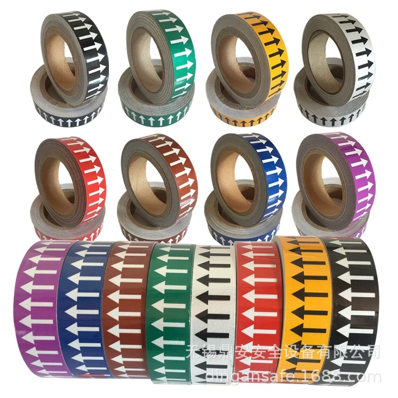 Self-Adhesive Pipe Identification Stickers Chinese and English Steam Compressed Air Sewage Pipe Identification Stickers