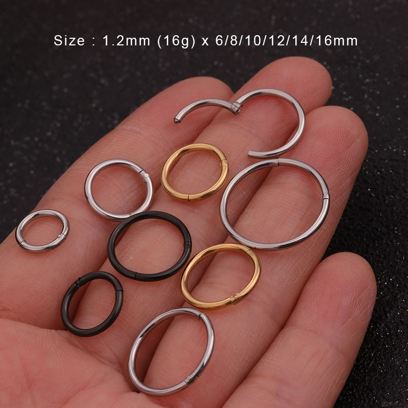 Nose Rings & Studs Simple Style Geometric 316 Stainless Steel  Plating display picture 4