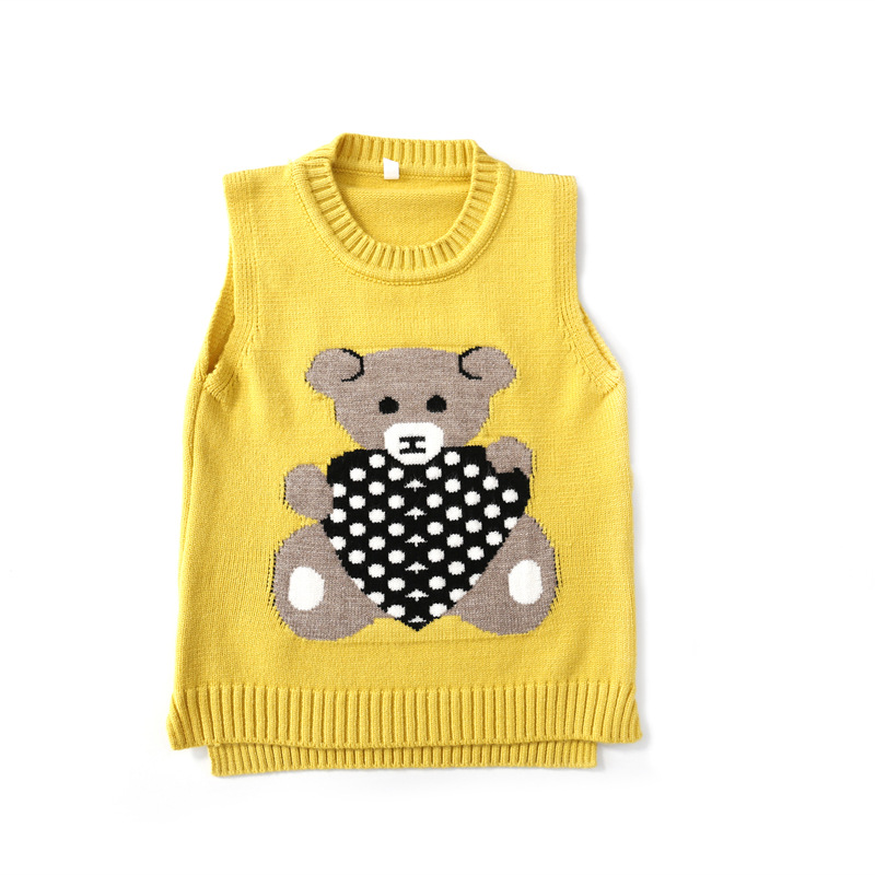 Entrega de una pieza [Jin Yong] Ropa para niños europeos y americanos 2020 Otoño e invierno nuevo chaleco de suéter para niños Chaleco de punto