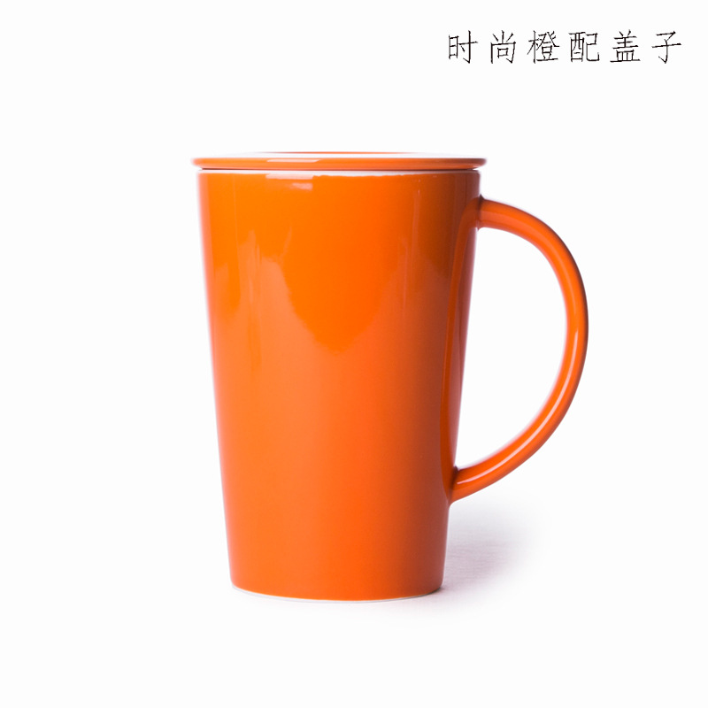 Taza de cerámica de agua taza de café creativa taza de oficina taza de té con tapa barrera de té regalos de fuga