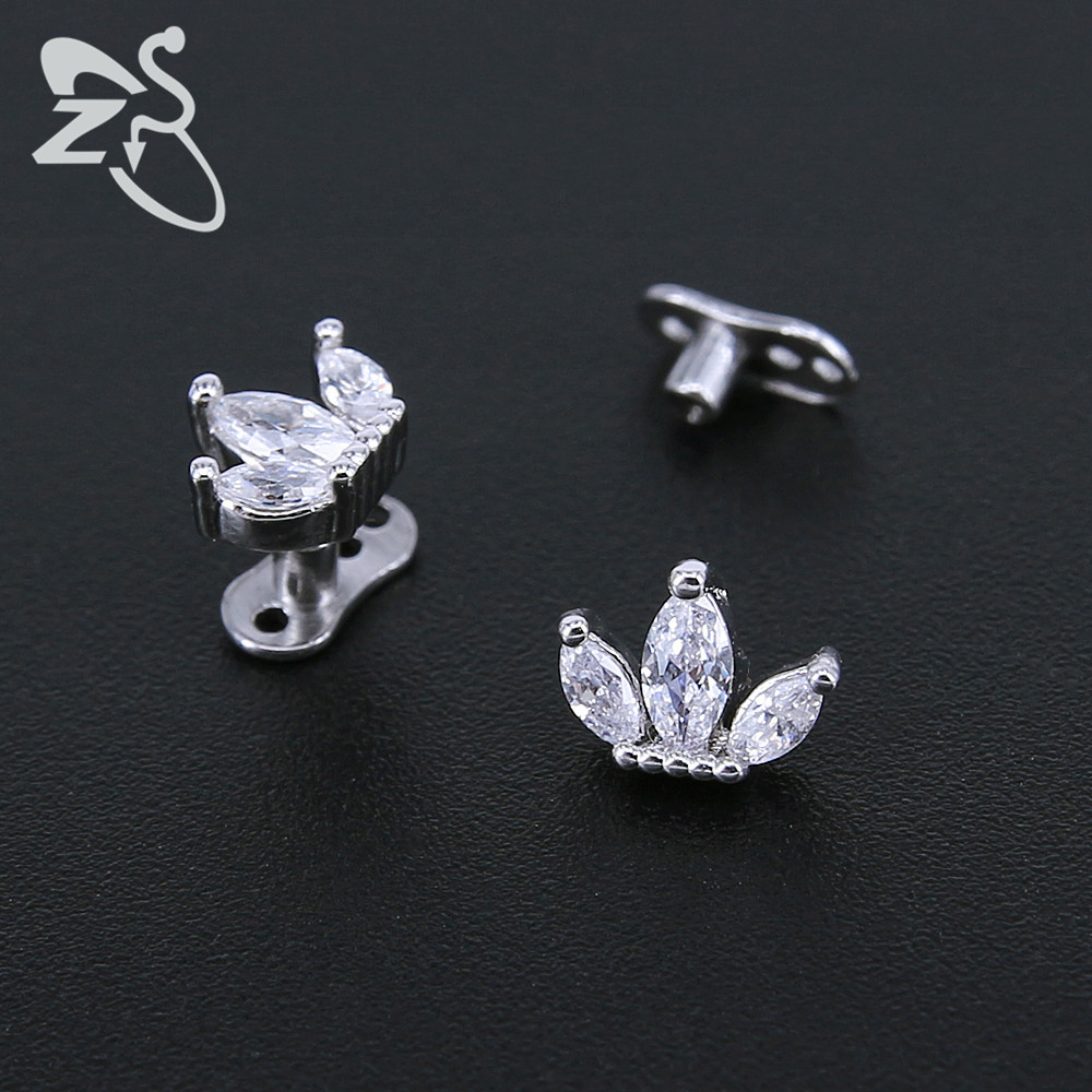 16G labret stud size and finish detail