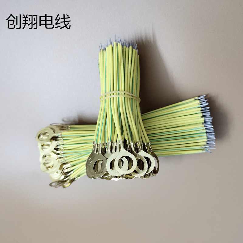 厂家直供 接地线 0.5平方足标带地线片厚铜线耳黄绿地线 量大从优