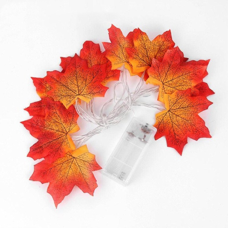 Halloween Cute Maple Leaf Plastic Party String Lights display picture 2