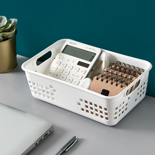 Blue remote control storage box, small basket, medium-sized plastic storage bin, kitchen snack organizer, other storage baskets