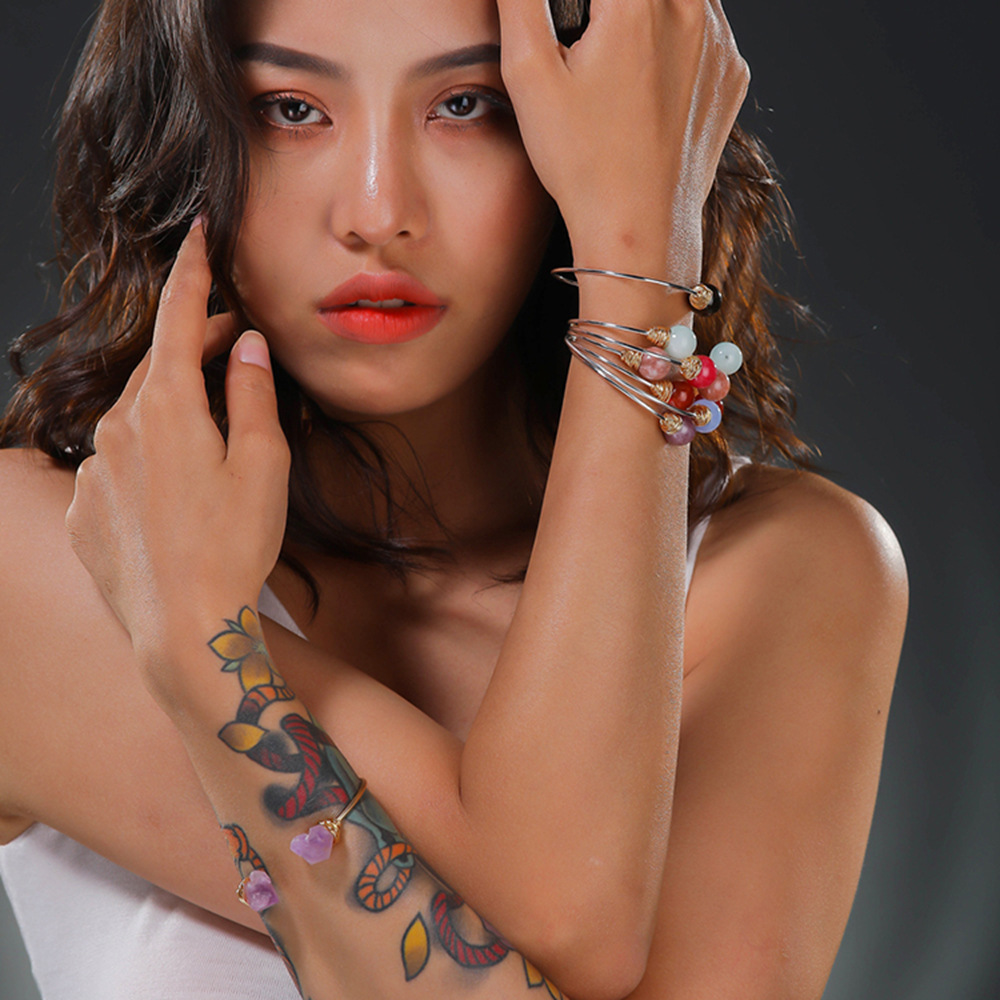 Personal Isierter Modeschmuck Hand Gewebtes Hellviolettes Naturstein Armband Spot Großhandel display picture 9