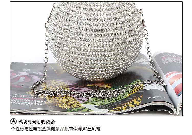 Classic Diamond-studded Evening Bag Handmade Beaded Spherical Diamond Rhinestone Evening Bag display picture 11