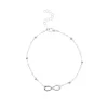 Separate 8 -character copper beads foot chain silver