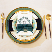 歐式美式樣板房餐具套裝陶瓷家用餐具骨瓷牛排盤西餐盤餐墊刀叉勺