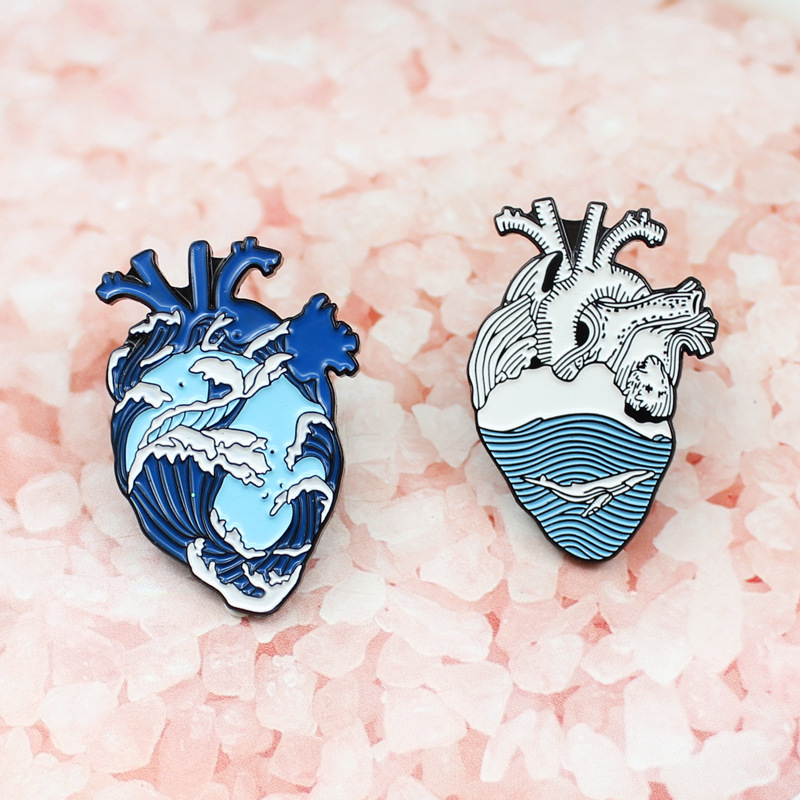 Original Design Ocean Heart Shape Alloy Enamel Unisex Brooches display picture 6