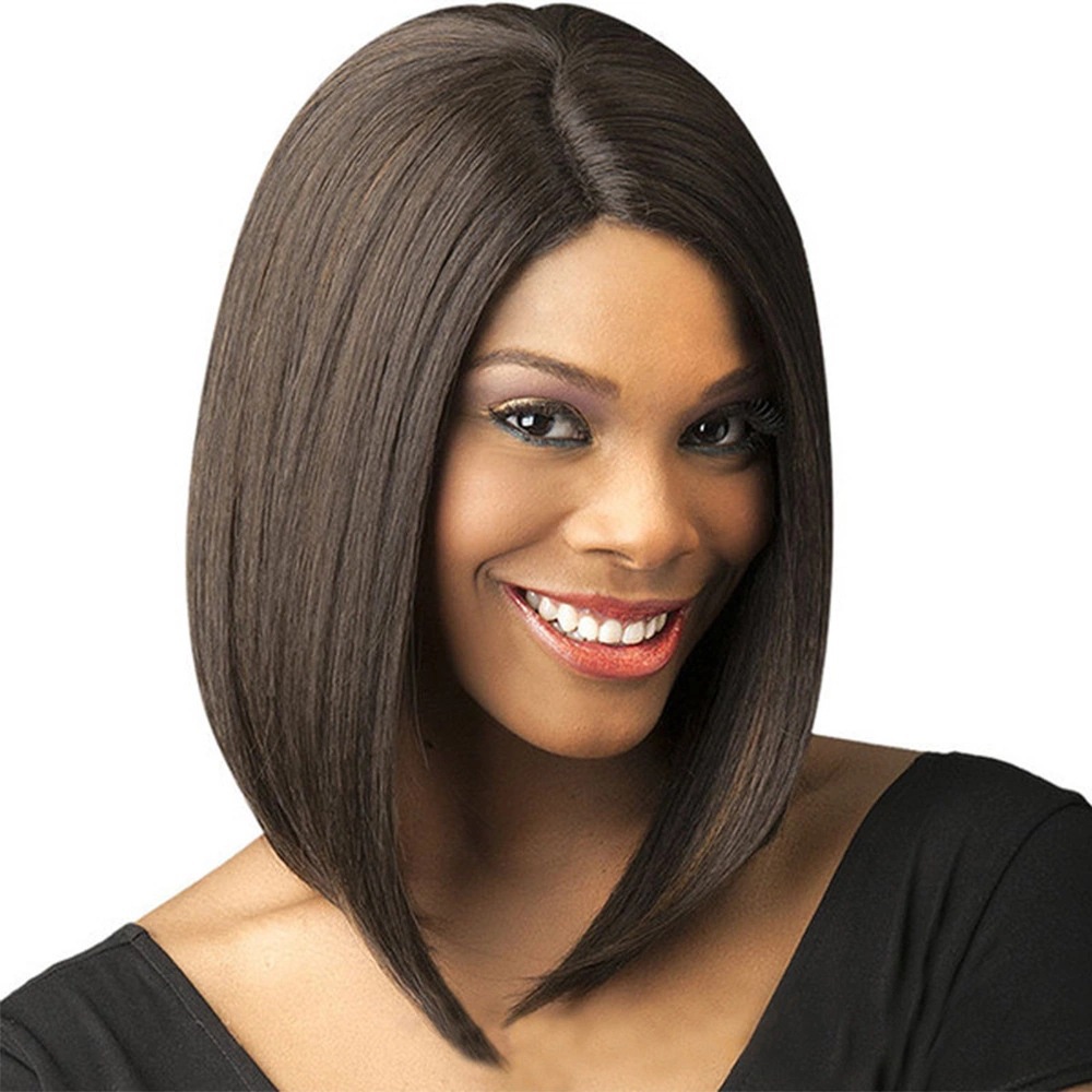 Fashion Women's Wigs Black Short Straight Hair Chemical Fiber Hair Wigs display picture 3