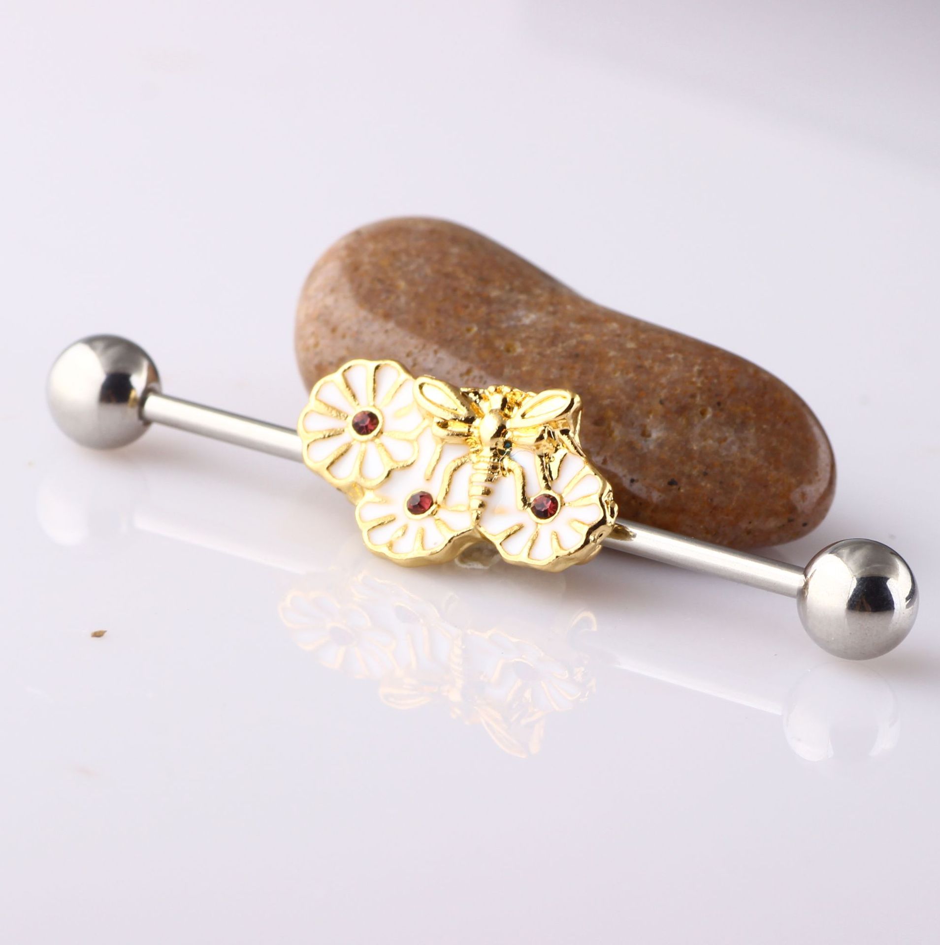 Geometric Stainless Steel Cartilage Ear Bar Industrial Barbell Ear Bone Nails for Women Men detail image 9