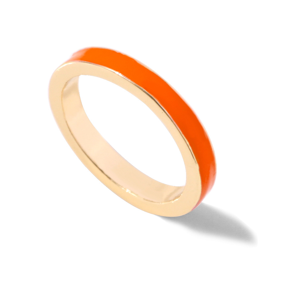 simple multi-color drip oil alloy ring