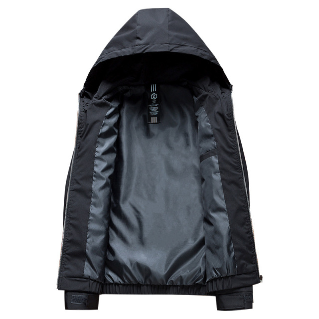 Men’s hooded solid coat in spring and Autumn