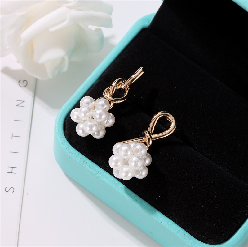 Fashion Geometric Imitation Pearl Alloy Plating Earringspicture4