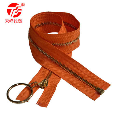 服裝金屬拉鏈定做鍍金拉鏈批發5號金屬拉鏈開尾外套箱包拉鏈