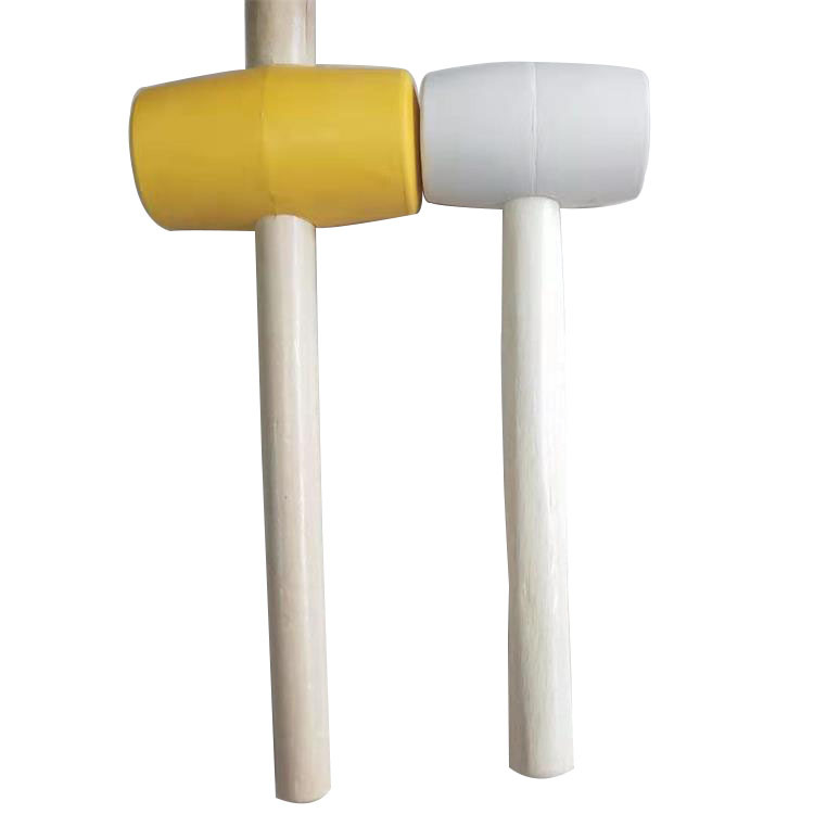 纯熟胶弹性橡胶锤 圆头木柄橡胶锤