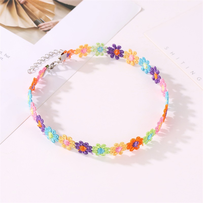 Sweet Simple Style Flower Fabric Plating Flowers Women's Choker display picture 6