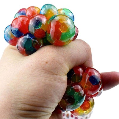 新奇挤压发泄葡萄球手捏彩珠葡萄球玩具减压玩具搞怪创意玩具