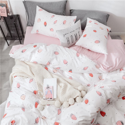 Bedclothes Cotton denim 100% Cotton Twill printing Four piece suit Wedding celebration The bed Supplies Four piece suit