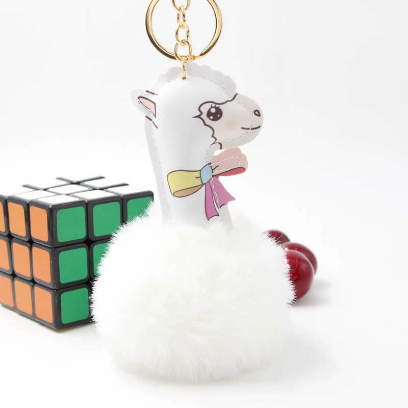 Keychain, alpaca, plush pendant