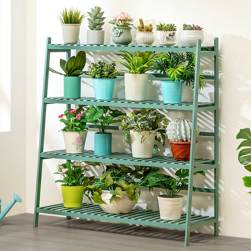 Outdoor balcony flower rack solid wood multi-layer indoor floor-to-ceiling living room flower rack flower pot rack hanging potted plant rack flower table
